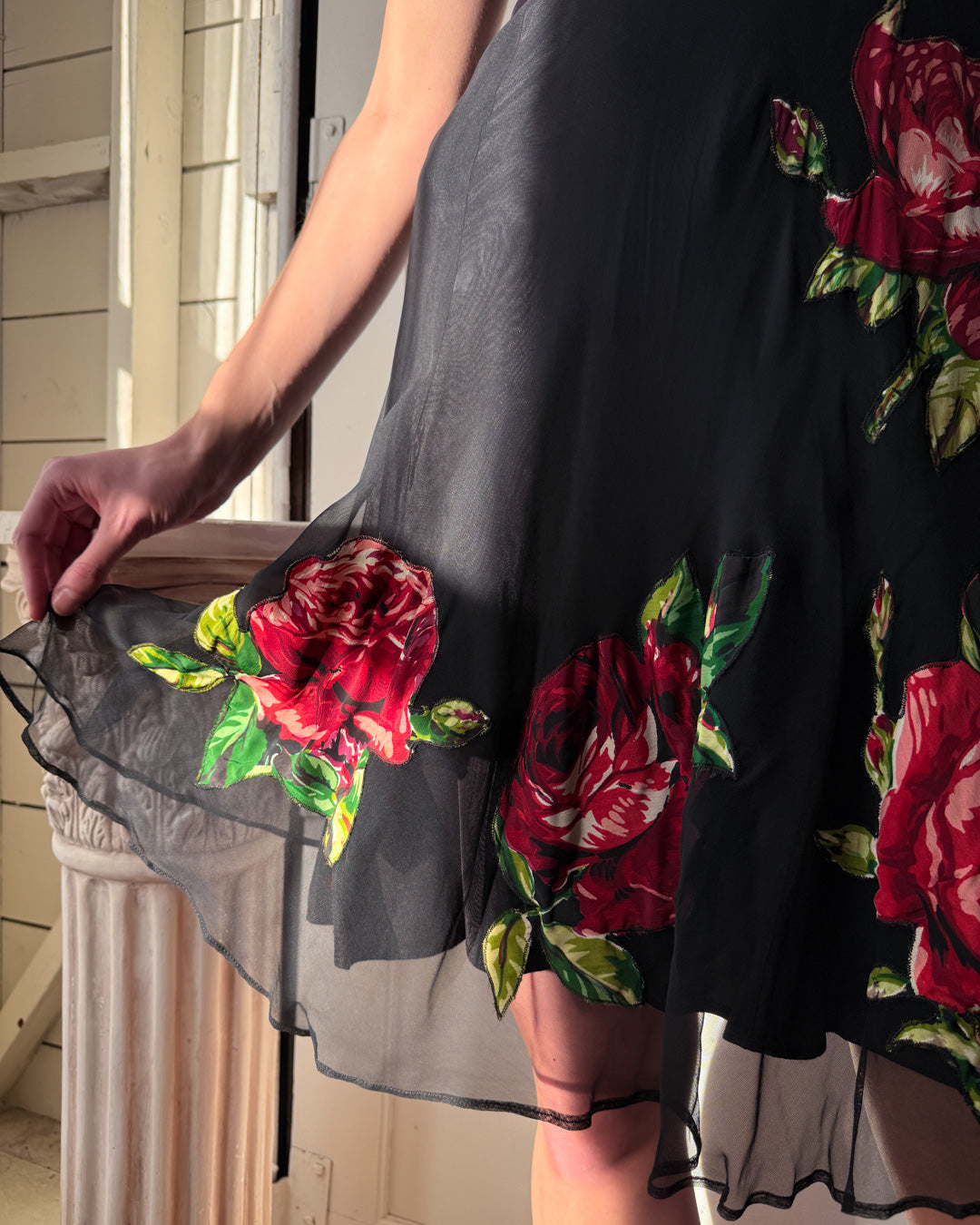 40s Sheer Rose Dress | P