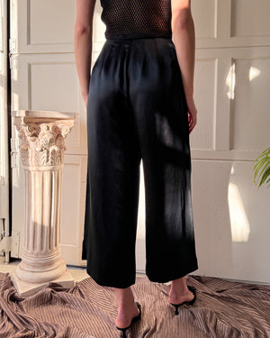 40s Silk Satin Palazzo Pants | S