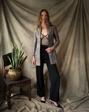 40s Silk Brocade Jacket | XS