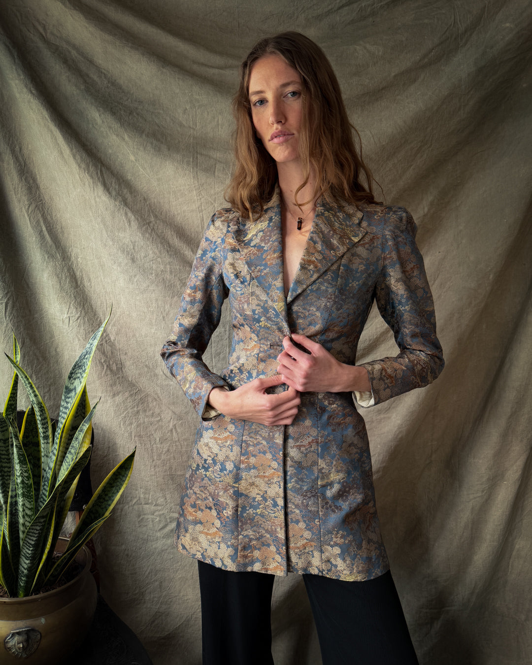 40s Silk Brocade Jacket | XS