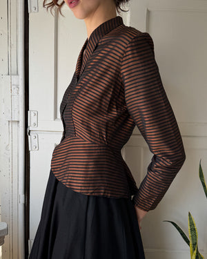 40s Copper Taffeta Jacket | S