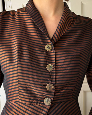 40s Copper Taffeta Jacket | S