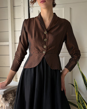 40s Copper Taffeta Jacket | S