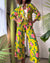 40s Chartreuse Floral Pant Suit