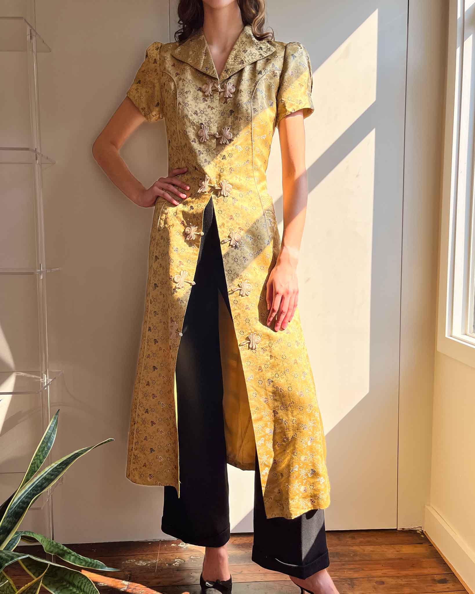 40s Gold Silk Brocade Jacket | S-M 40s Gold Silk Brocade Jacket | S-M