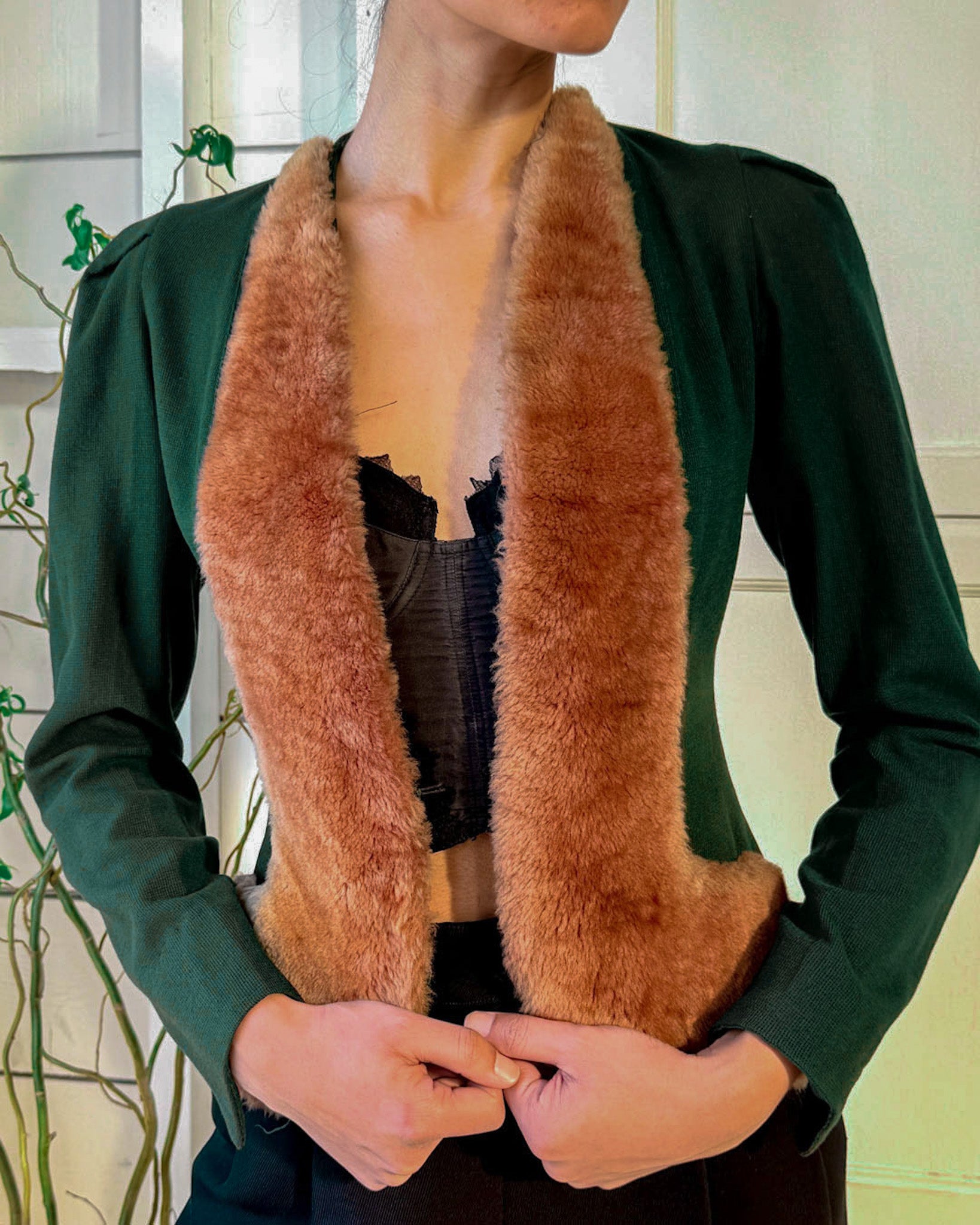 40s Fur Trim Jacket | S