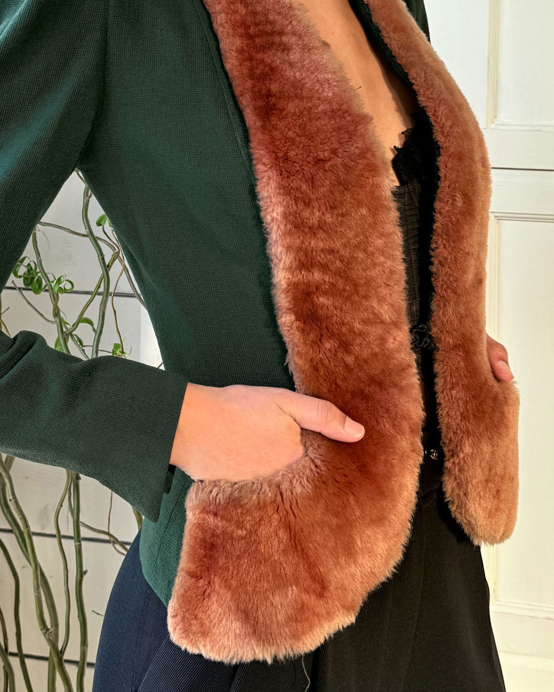 40s Fur Trim Jacket | S