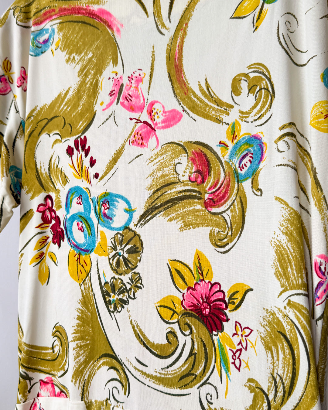 40s Rayon Jersey Gown | M