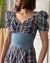 40s Plaid Puff Sleeve Gown | XS-S