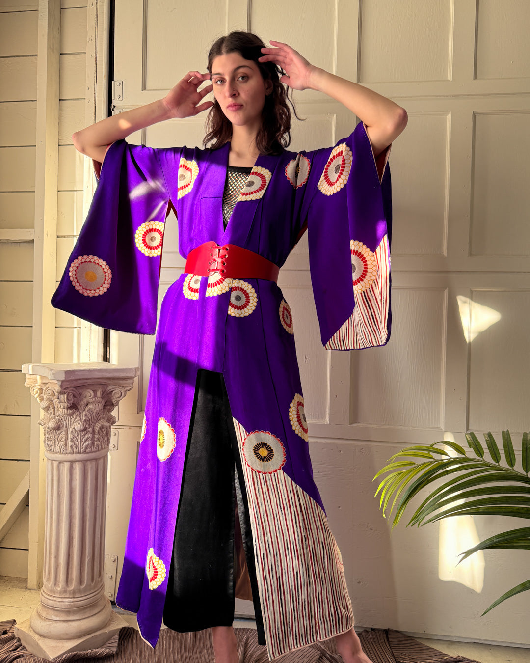 40s Purple Silk Kimono | OSFM
