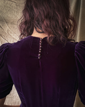 40s Purple Velvet Gown | M