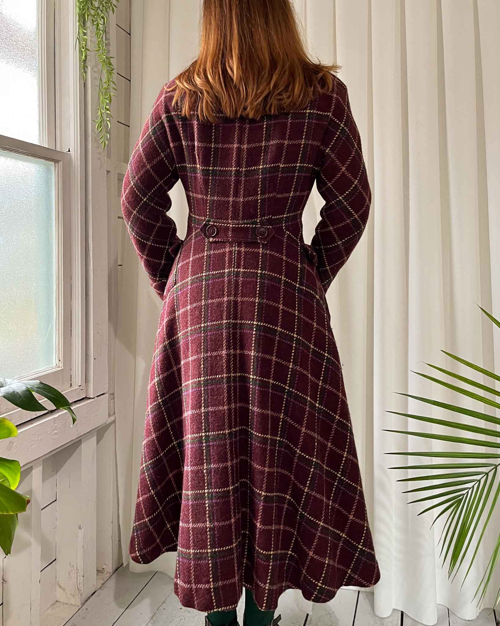 40s Plaid Wool Princess Coat | S-M 40s Plaid Wool Princess Coat | S-M