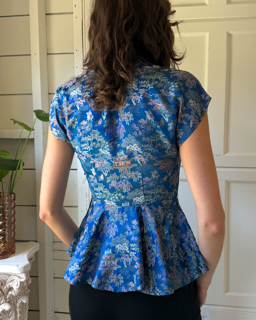 40s Brocade Peplum Top | S-M