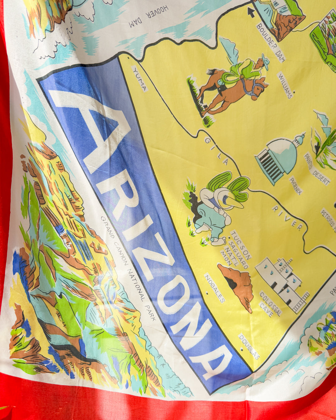 50s Arizona Souvenir Silk Scarf