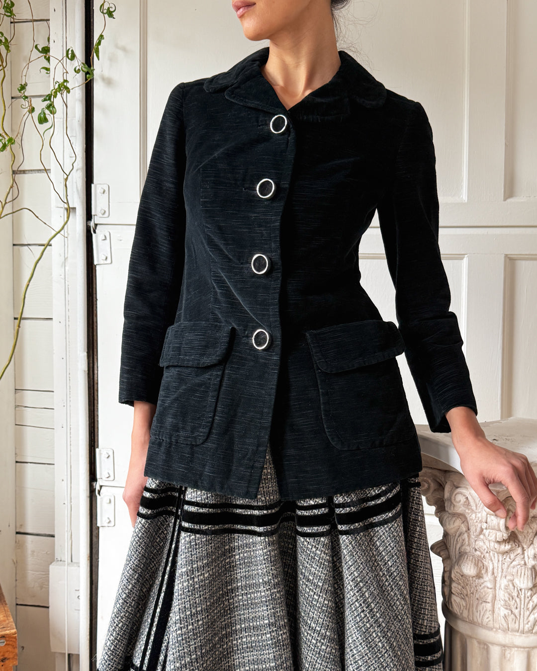 60s Christian Dior Velvet Blazer XS-S Lucky Vintage