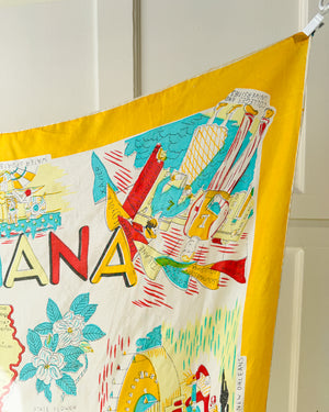 50s Louisiana Map Print Silk Scarf