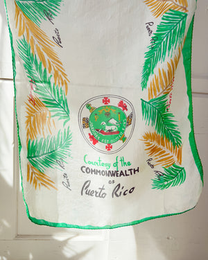 50s Puerto Rico Souvenir Silk Scarf
