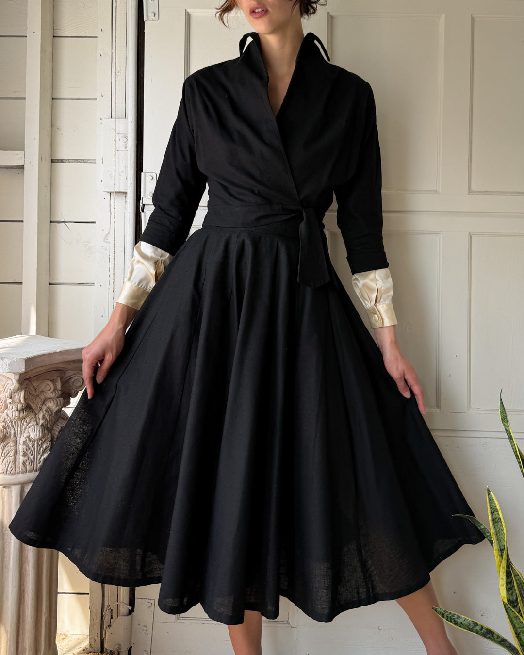 50s Wrap Jacket & Skirt Ensemble | M