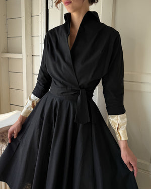 50s Wrap Jacket & Skirt Ensemble | M