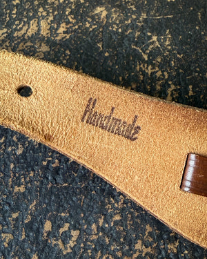 50s Brass & Brown Leather Belt