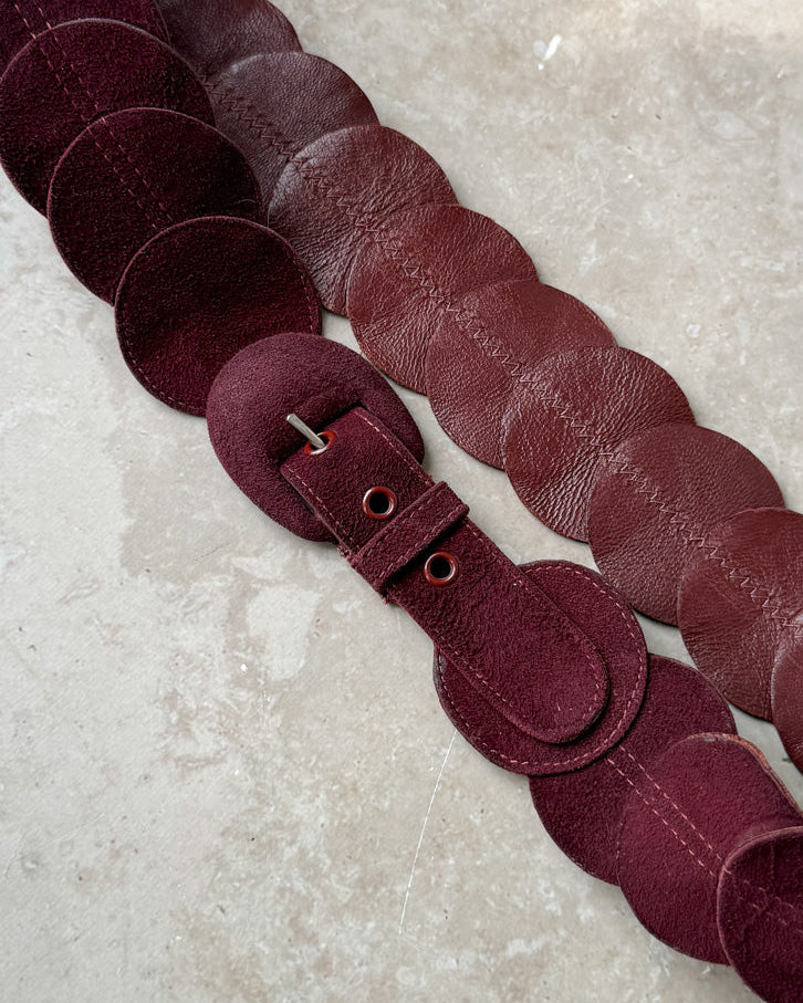 50s Cabernet Suede Belt