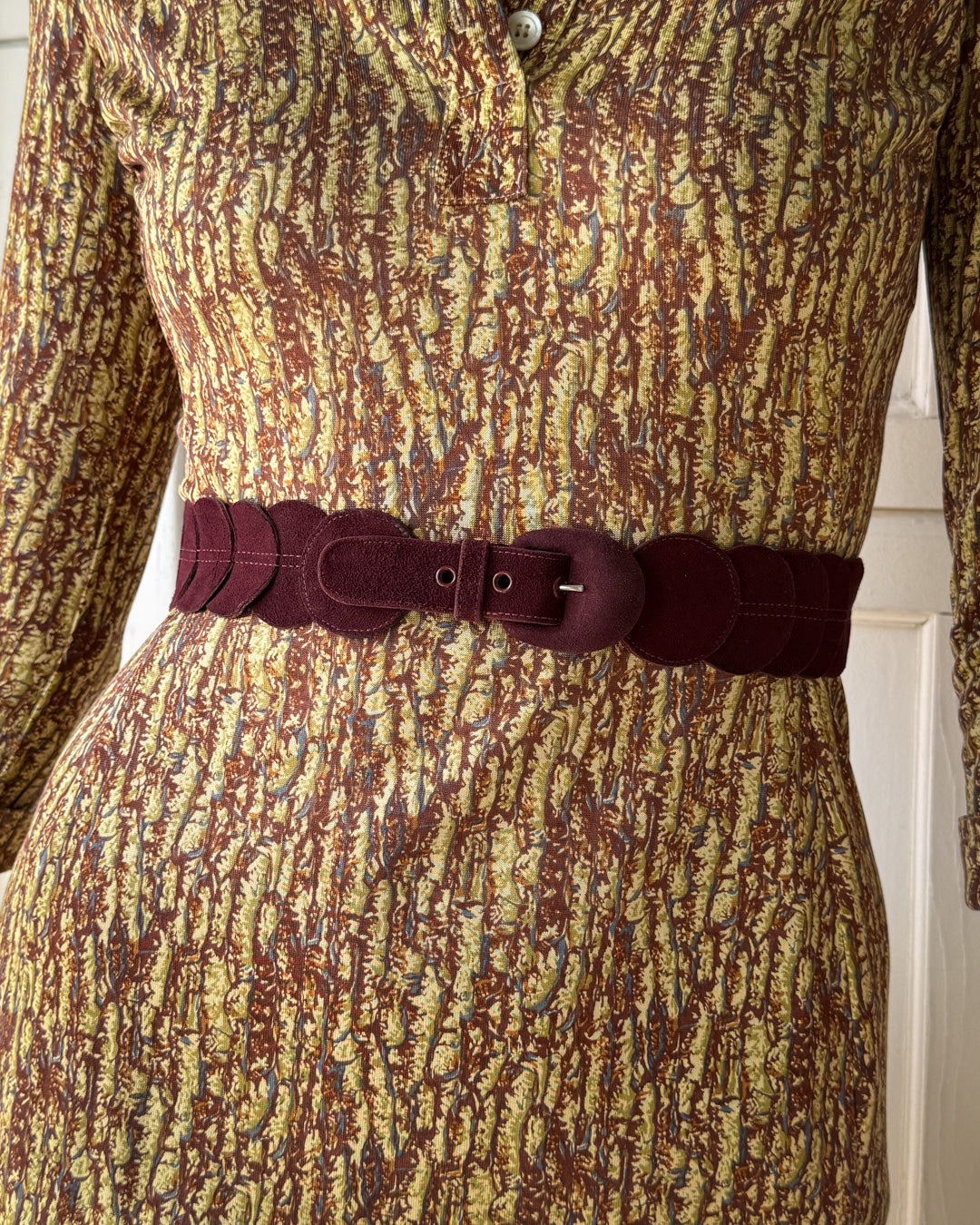 50s Cabernet Suede Belt