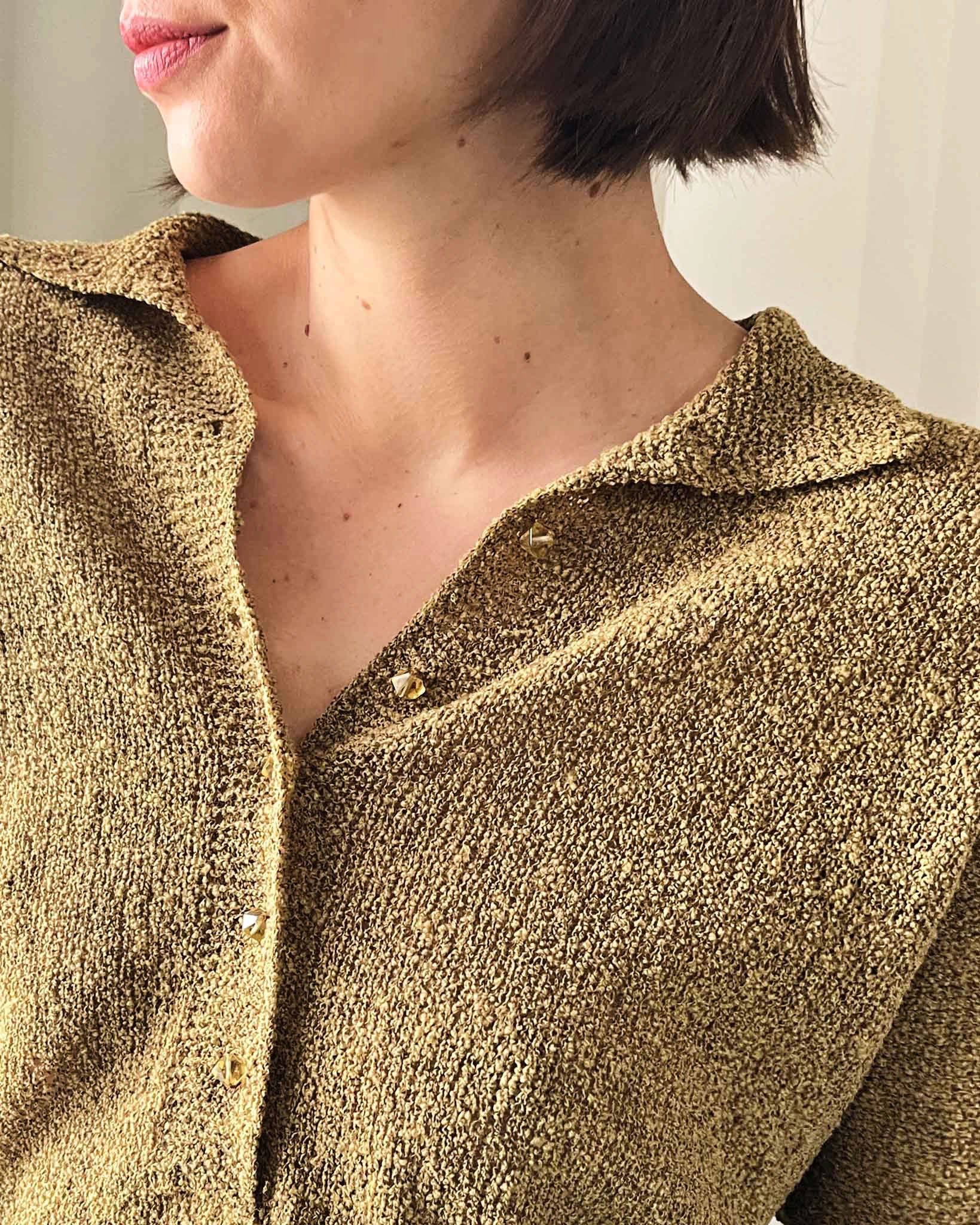 40s Textured Wool Sweater | S-M