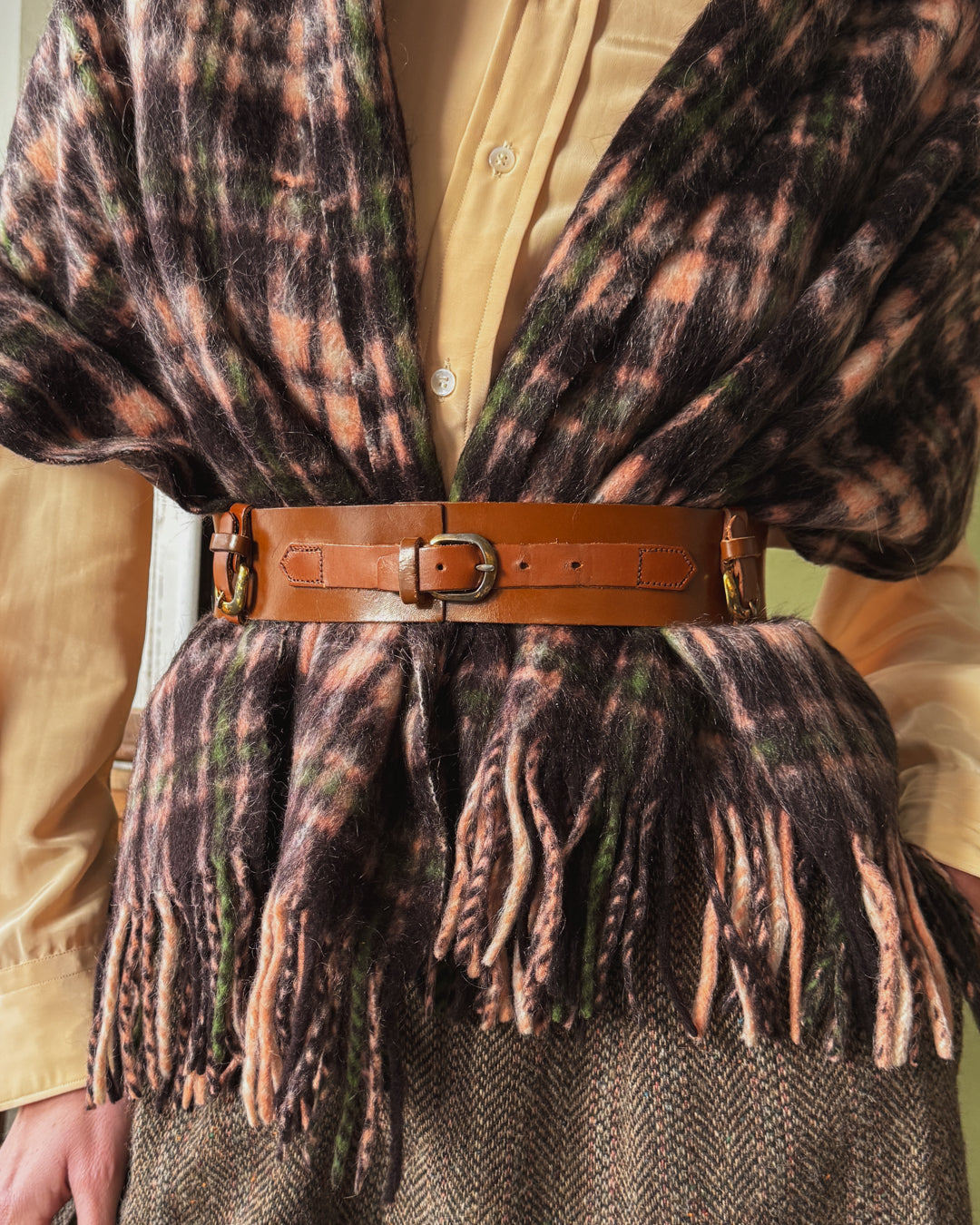 50s Multi Buckle Leather Belt - Lucky Vintage display picture 1