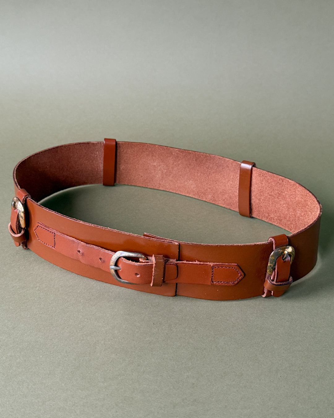 50s Multi Buckle Leather Belt
