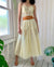 50s Strapless Yellow Lace Dress