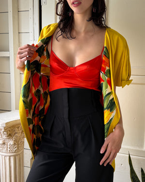 50s Mr Blackwell Silk Jacket | S-M