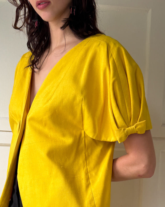 50s Mr Blackwell Silk Jacket | S-M