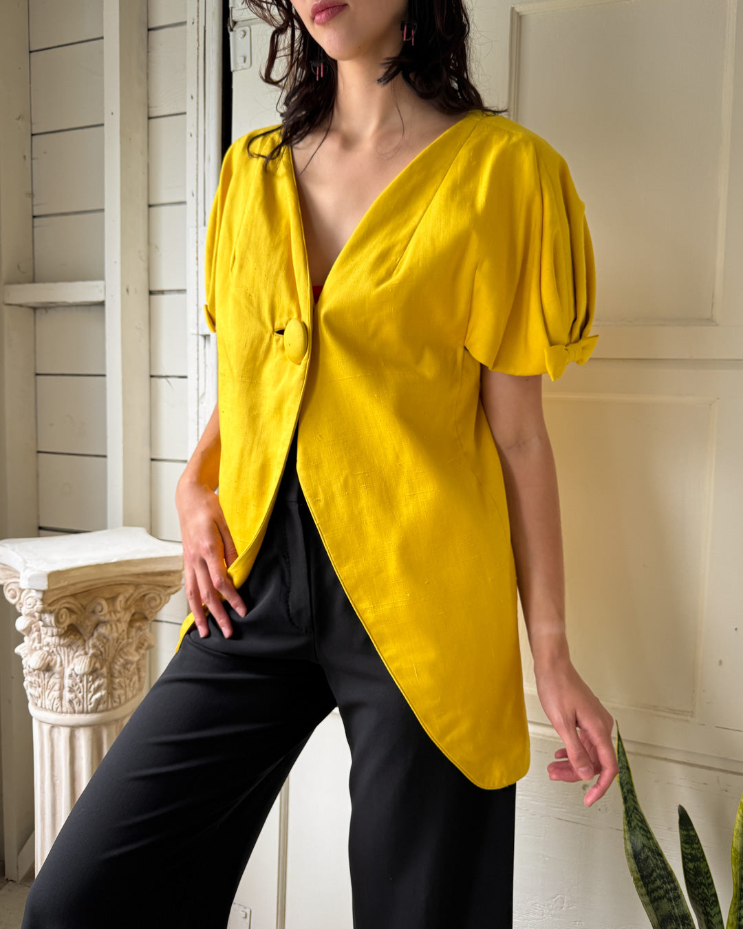 50s Mr Blackwell Silk Jacket | S-M