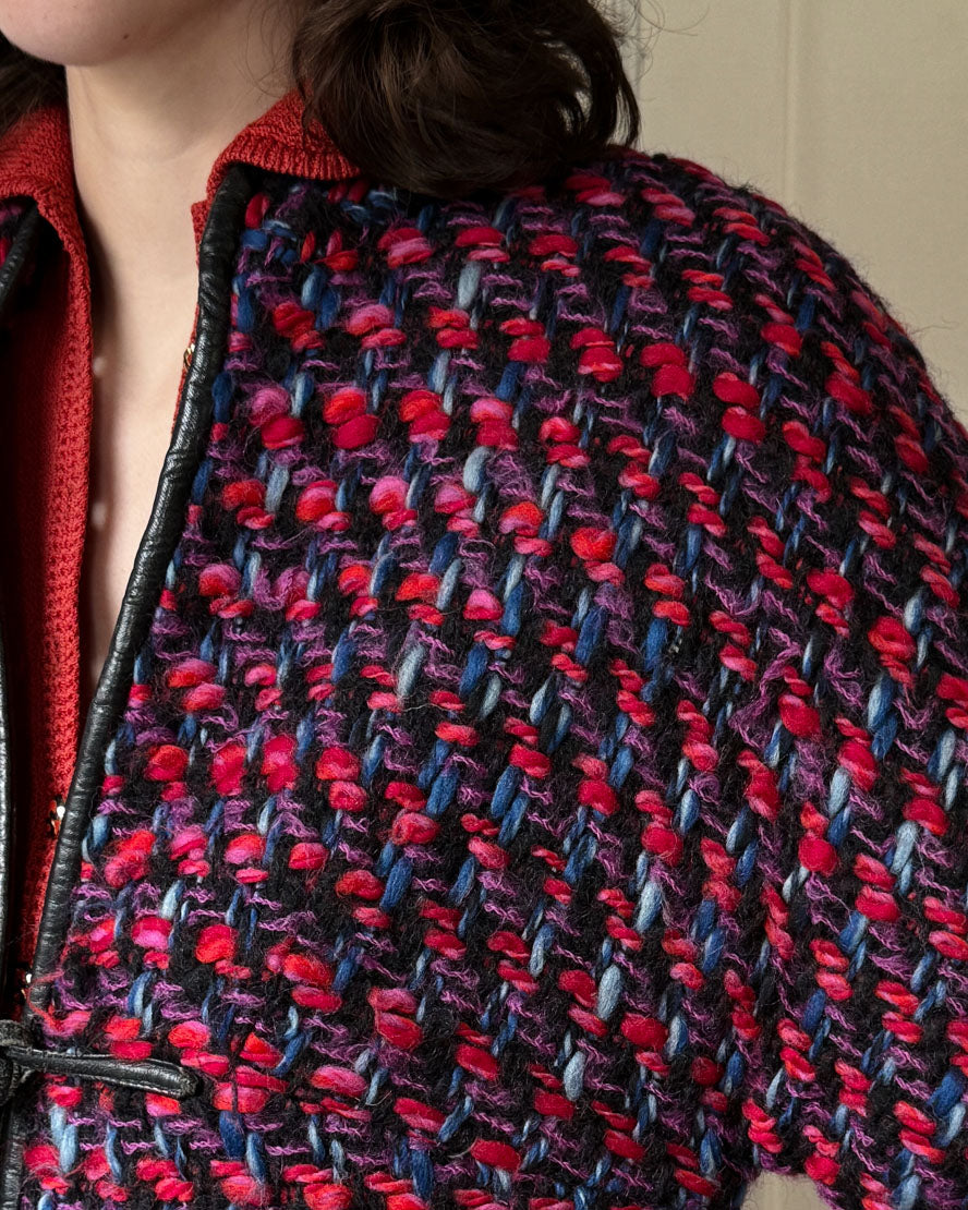 60s Bonnie Cashin Woven Wool Noh Coat | S