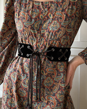 60s Velvet Tie Belt | S-L
