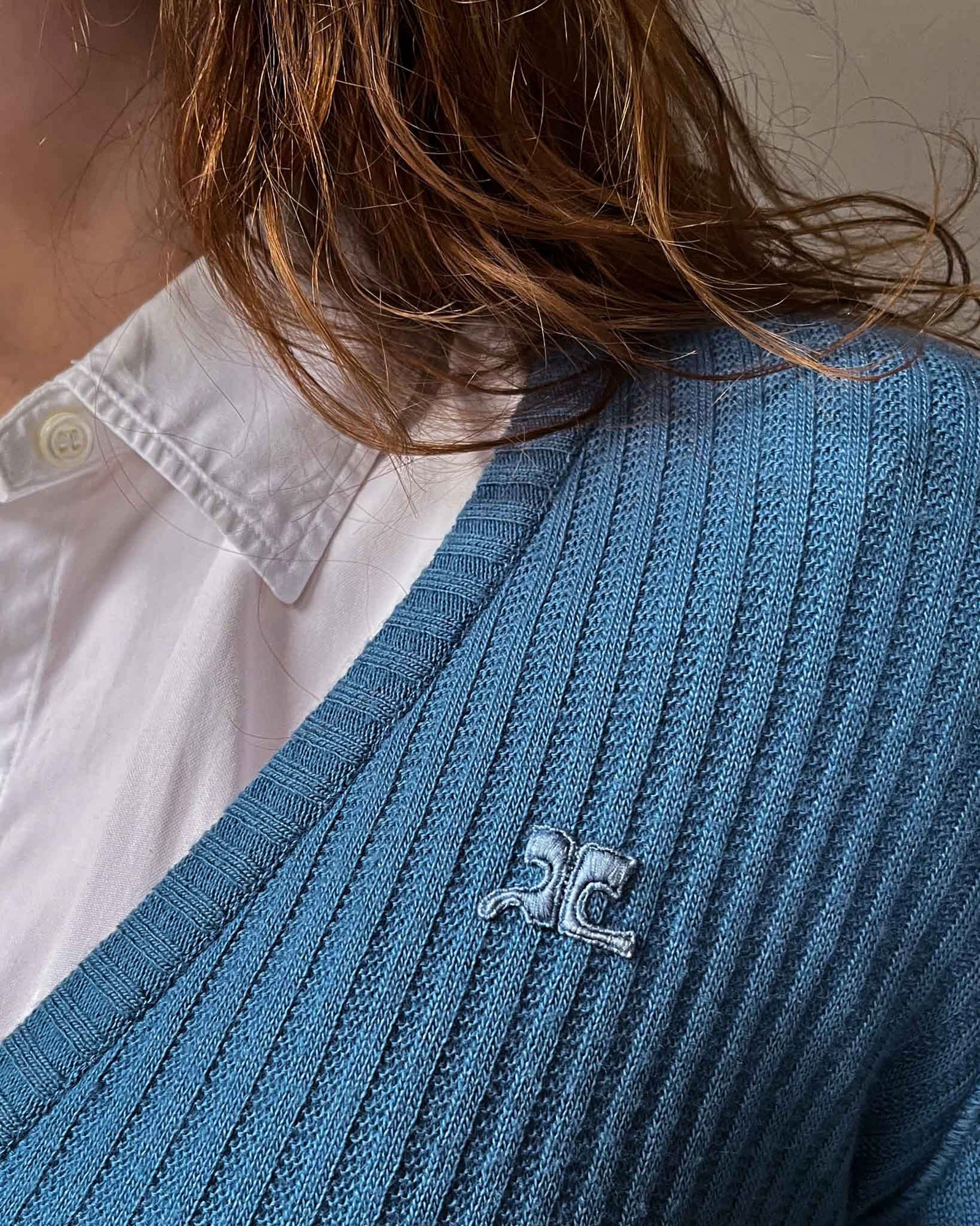 60s Courreges Ribbed Knit Cardigan | S-M