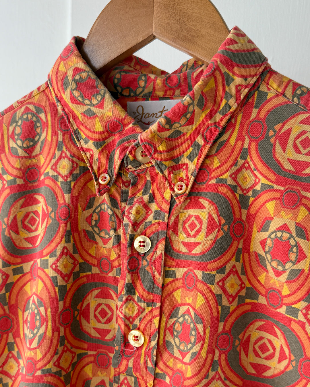 60s Jantzen Printed Cotton Shirt | M