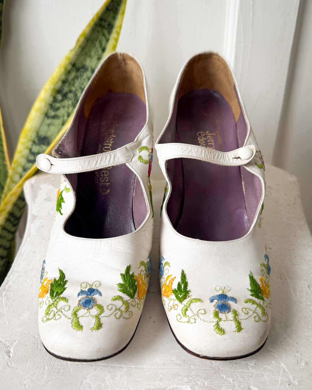 60s Jerry Edouard Embroidered Heels | 7.5
