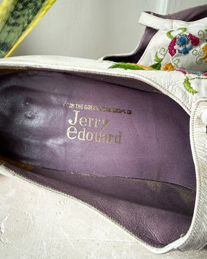 60s Jerry Edouard Embroidered Heels | 7.5