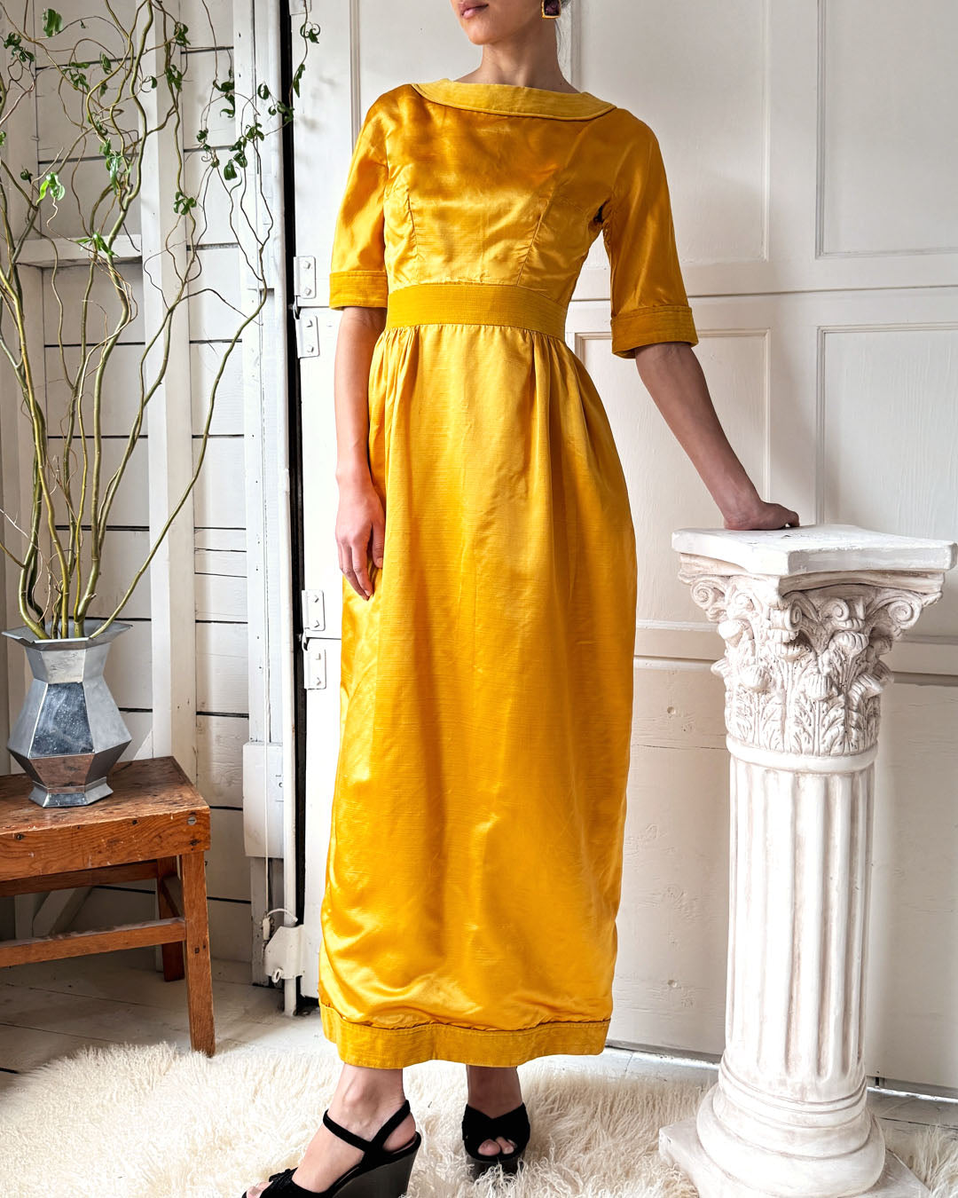 60s Louis Fraud Silk Gown | S