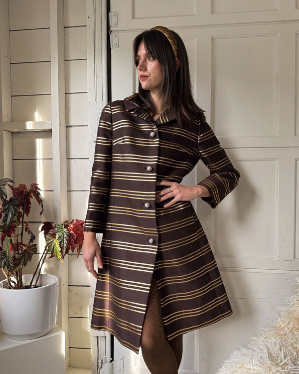 60s Metallic Silk Coat | XS-S - Lucky Vintage