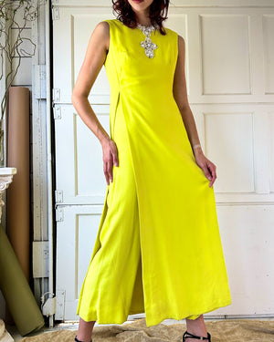 60s Malcolm Starr Beaded Jumpsuit | M