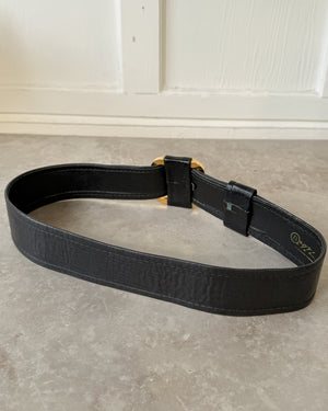 60s Black Leather Belt