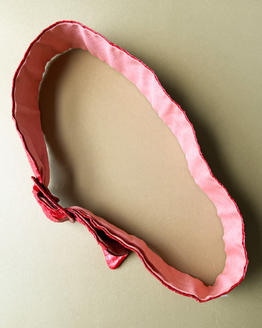 60s Snakeskin Belt | Vermillion