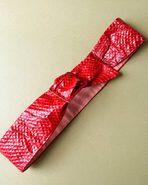 60s Snakeskin Belt | Vermillion