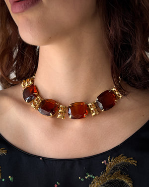 60s Amber Glass Necklace