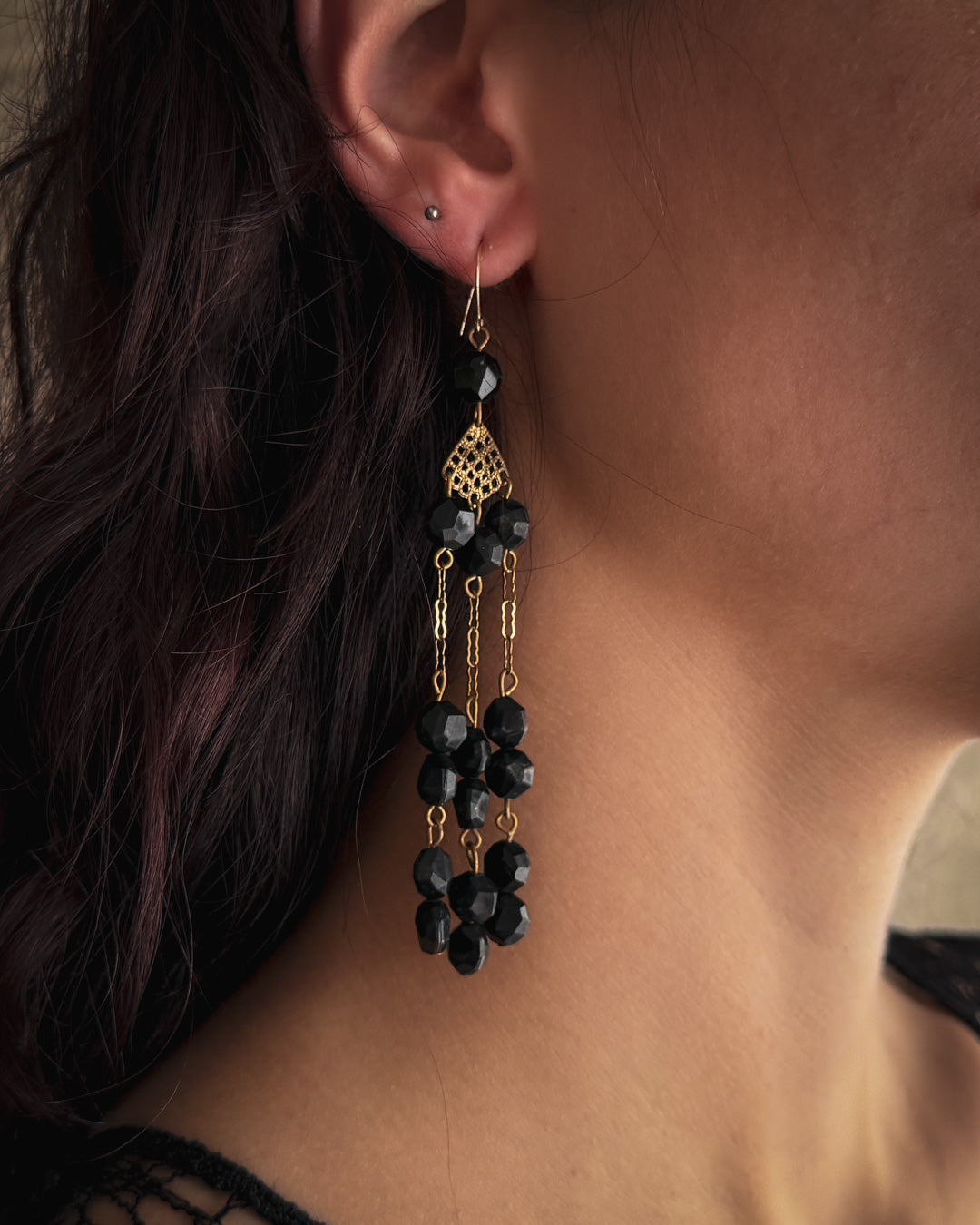 60s Long Beaded Earrings