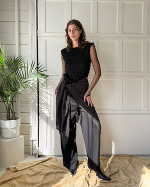 60s Fringe Knit Vest Top | S-M