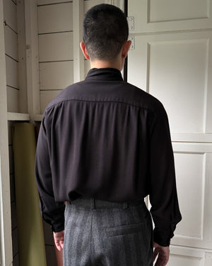 60s Rayon Loop Collar Shirt | L