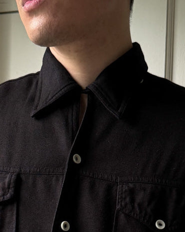 60s Rayon Loop Collar Shirt | L